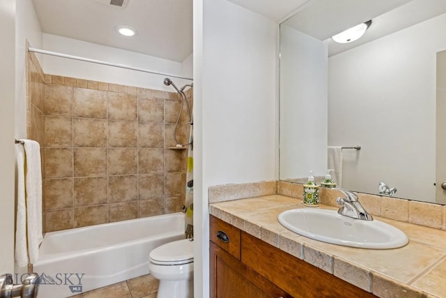 3609 Fieldstone W, Bozeman, MT 59715 - full bathroom with vanity, tub / shower combination, and tile patterned flooring