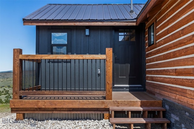 209 W Madison St, Virginia City, MT 59755 - doorway to property featuring a metal roof