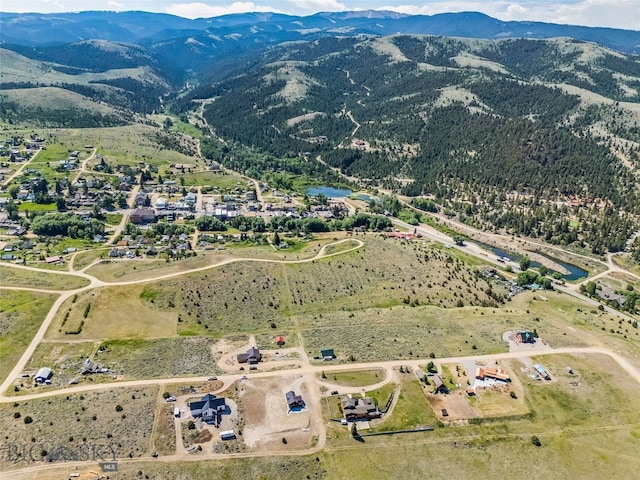 209 W Madison St, Virginia City, MT 59755 - aerial overview of property's location featuring mountains