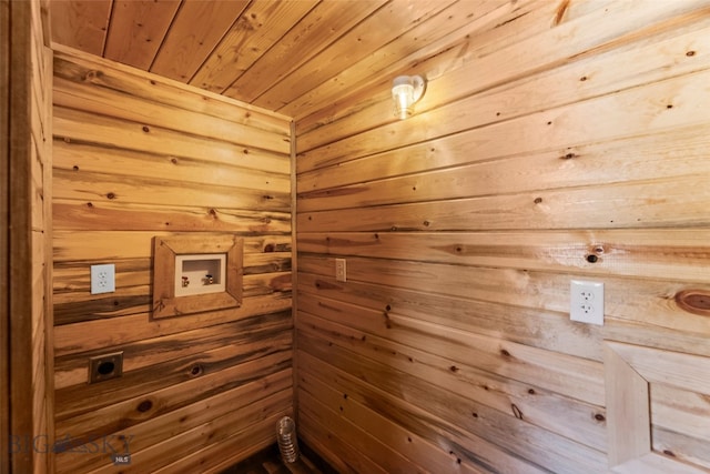 209 W Madison St, Virginia City, MT 59755 - sauna featuring wood ceiling and wooden walls