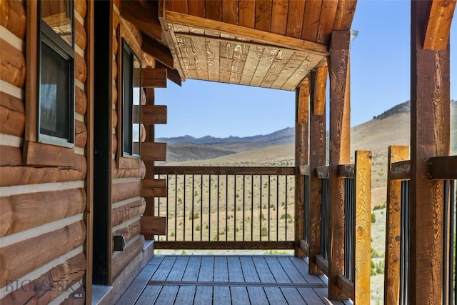 209 W Madison St, Virginia City, MT 59755 - wooden terrace with a mountain view