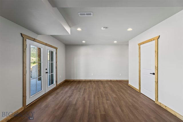 209 W Madison St, Virginia City, MT 59755 - spare room featuring recessed lighting, wood finished floors, and french doors