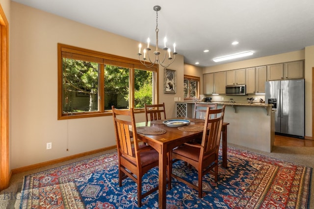 3300 E Graf Unit 26, Bozeman, MT 59715 - dining area with a chandelier and recessed lighting