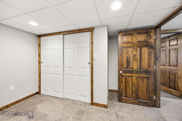 3011 Kossuth, Butte, MT 59701 - unfurnished bedroom with a drop ceiling, carpet flooring, and a closet