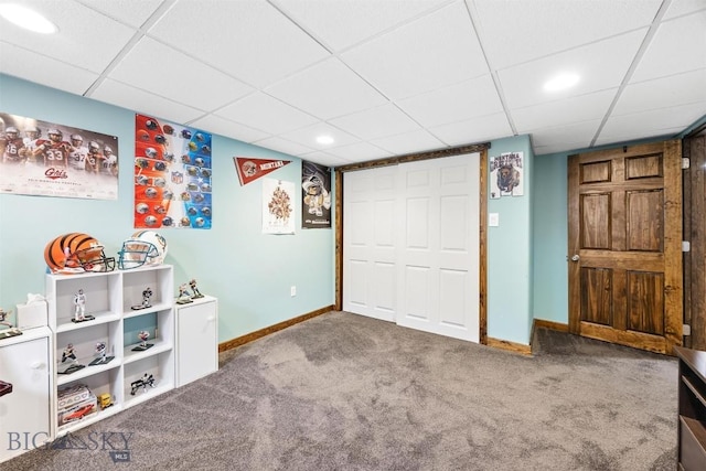 3011 Kossuth, Butte, MT 59701 - bedroom with carpet flooring, a paneled ceiling, and a closet