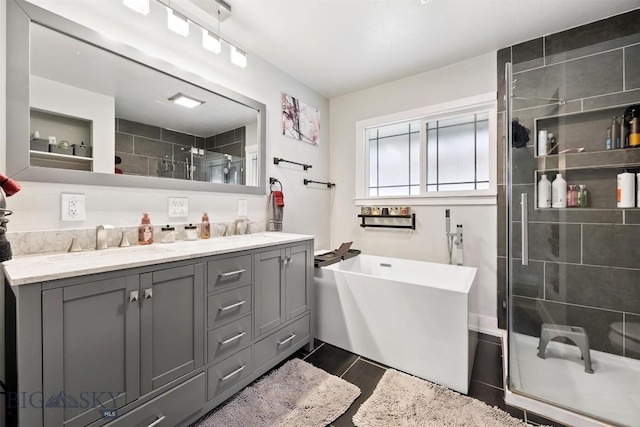 3011 Kossuth, Butte, MT 59701 - full bath with a shower stall, double vanity, and a freestanding bath