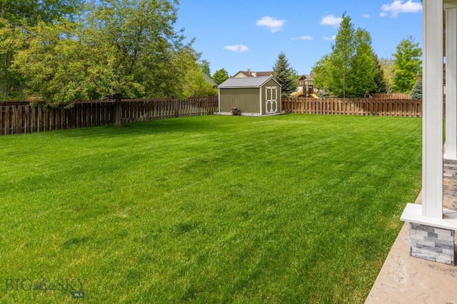 34 W Katina Ct, Bozeman, MT 59718 - fenced backyard featuring a shed