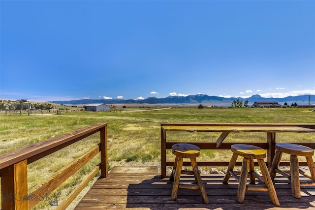 30 Hayfield Loop Trl, Ennis, MT 59729 - wooden terrace featuring a rural view and a mountain view