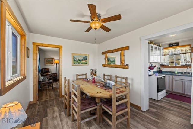 30 Hayfield Loop Trl, Ennis, MT 59729 - dining space with dark wood finished floors and ceiling fan