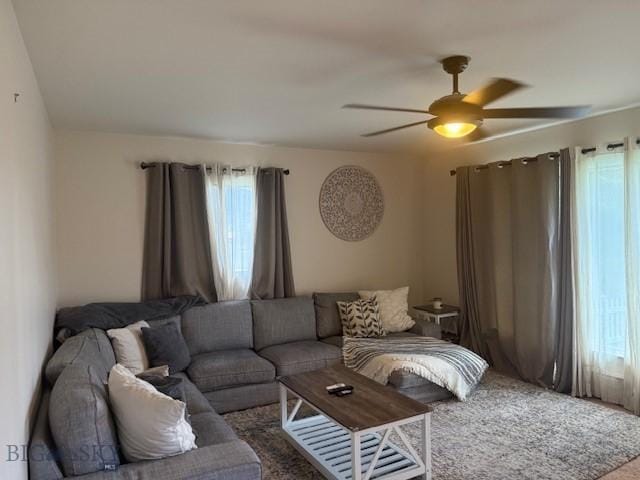 306 Juniper St, Anaconda, MT 59711 - living area with ceiling fan