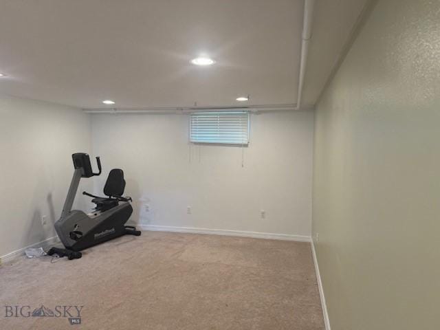306 Juniper St, Anaconda, MT 59711 - workout room featuring recessed lighting and carpet flooring