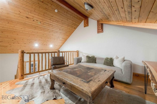 8 Ringneck Dr, Big Sky, MT 59716 - living room featuring wood ceiling, wood finished floors, and recessed lighting