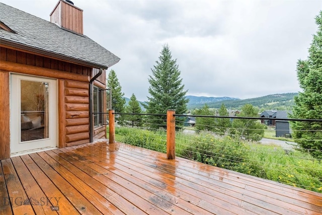 8 Ringneck Dr, Big Sky, MT 59716 - wooden terrace featuring a mountain view
