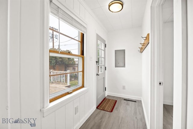 1039 Placer St, Butte, MT 59701 - entryway with wood finished floors and electric panel
