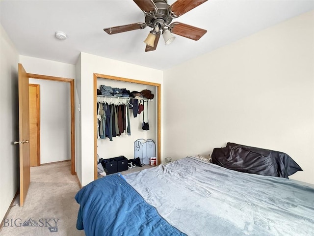 80 Aspen Leaf Dr Unit 7, Big Sky, MT 59716 - bedroom featuring carpet floors, a closet, and ceiling fan
