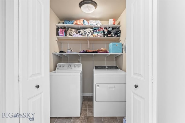 1110 Biehl Unit C, Belgrade, MT 59714 - laundry room featuring washer and clothes dryer and tile patterned flooring