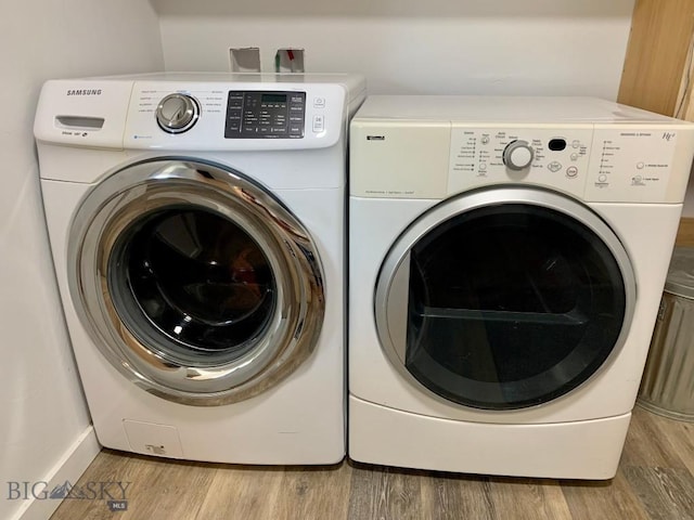 801 Pleiades Pl, Livingston, MT 59047 - laundry area with separate washer and dryer and light wood finished floors