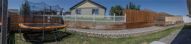 801 Pleiades Pl, Livingston, MT 59047 - fenced backyard with a trampoline