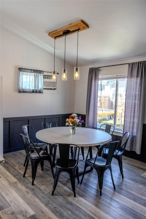801 Pleiades Pl, Livingston, MT 59047 - dining area with wood finished floors and wainscoting