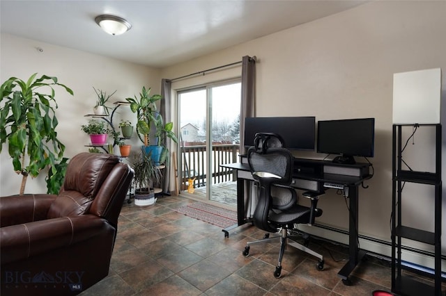 1132 Cruiser Ln Unit F, Belgrade, MT 59714 - home office featuring dark stone finish floors