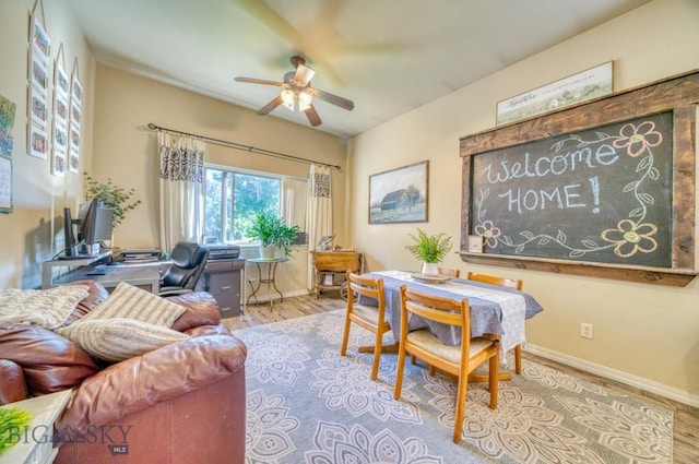 215 N 4th St Unit B, Manhattan, MT 59741 - office with wood finished floors and ceiling fan
