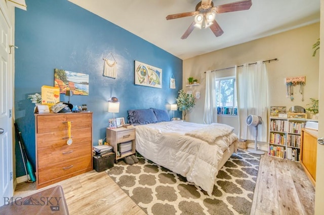 215 N 4th St Unit B, Manhattan, MT 59741 - bedroom featuring wood finished floors and ceiling fan