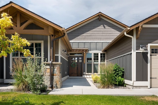 5479 Annie St, Bozeman, MT 59718 - entrance to property featuring board and batten siding
