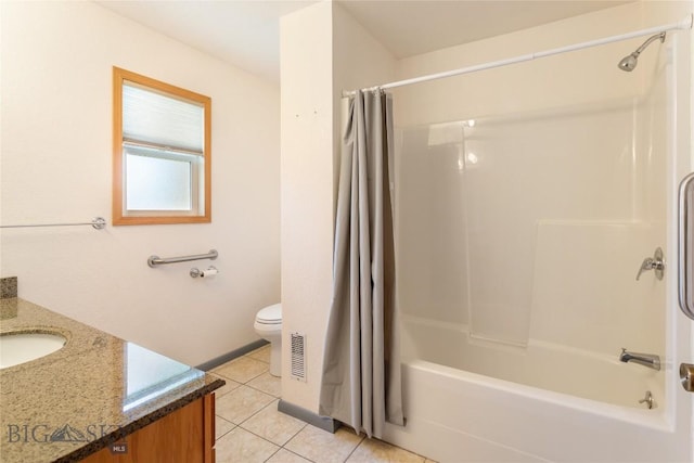 735 10th St, Butte, MT 59701 - full bathroom featuring shower / tub combo with curtain, vanity, and tile patterned flooring