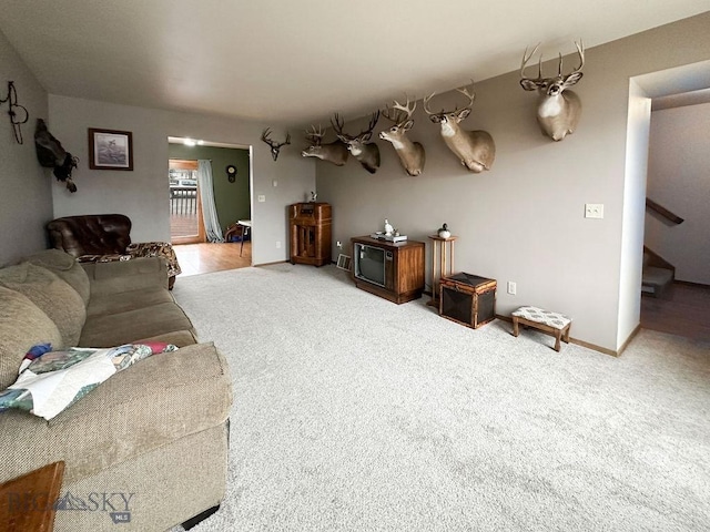 45 Chestnut Grove Ave, Bozeman, MT 59718 - living area with carpet and stairway