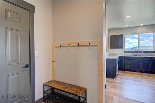421 Otis Ave, Ennis, MT 59729 - mudroom featuring light wood-style flooring and recessed lighting