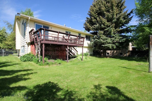 1716 S Rouse, Bozeman, MT 59715 - back of property featuring a wooden deck and stairway