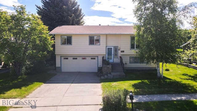 1716 S Rouse, Bozeman, MT 59715 - raised ranch with a garage, a front lawn, and concrete driveway
