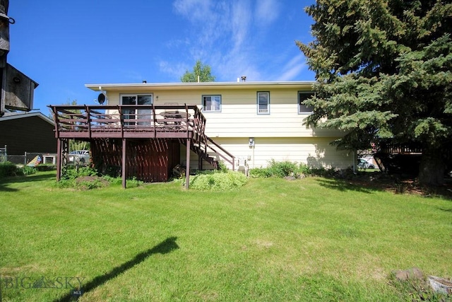 1716 S Rouse, Bozeman, MT 59715 - back of house with a wooden deck and stairs