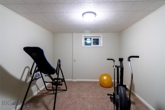 201 W 8th Ave, Big Timber, MT 59011 - workout room featuring carpet flooring and baseboards