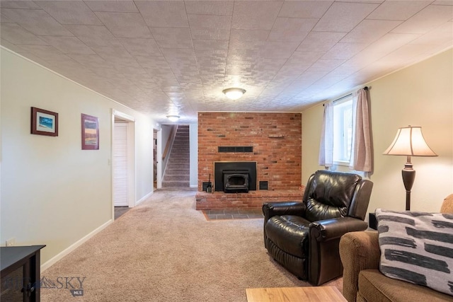 201 W 8th Ave, Big Timber, MT 59011 - living area with carpet floors and stairway