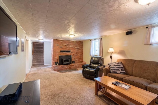 201 W 8th Ave, Big Timber, MT 59011 - living area featuring plenty of natural light, carpet floors, and stairs