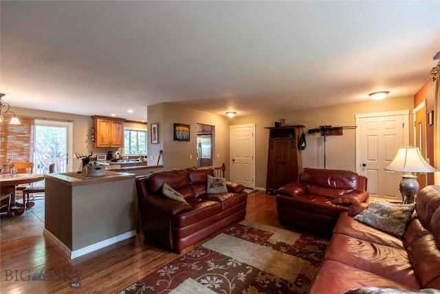 201 W 8th Ave, Big Timber, MT 59011 - living room featuring dark wood-type flooring