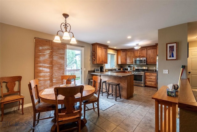 201 W 8th Ave, Big Timber, MT 59011 - dining room featuring recessed lighting and light tile patterned flooring
