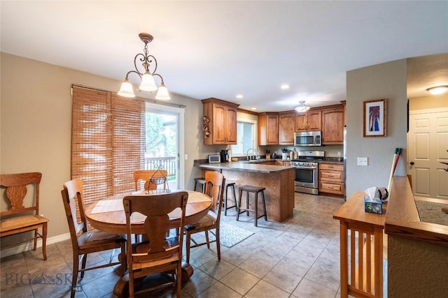 201 W 8th Ave, Big Timber, MT 59011 - dining area featuring light tile patterned floors and recessed lighting