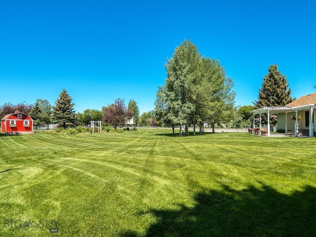 353 Sacajawea Peak Dr, Bozeman, MT 59718 - view of yard featuring a pergola