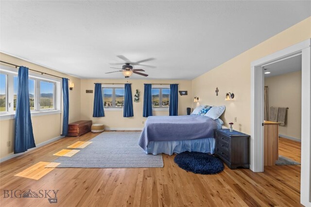 818 N 13th St, Livingston, MT 59047 - bedroom with wood finished floors and a ceiling fan