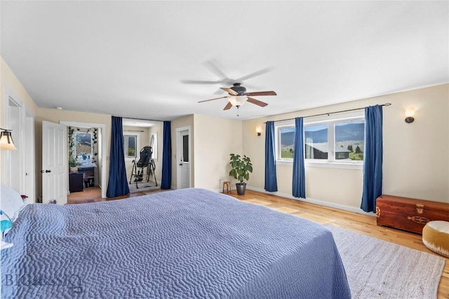 818 N 13th St, Livingston, MT 59047 - bedroom featuring wood finished floors and ceiling fan