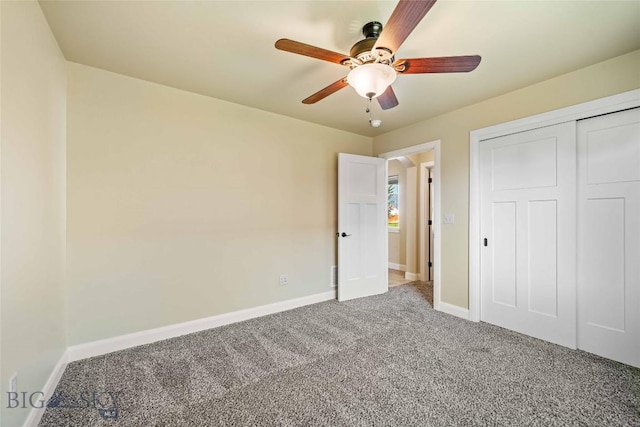 1705 Ingomar Blvd, Belgrade, MT 59714 - unfurnished bedroom featuring carpet floors, a closet, and ceiling fan