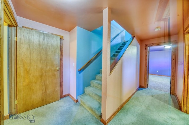 8799 Huffman Ln, Bozeman, MT 59715 - staircase with carpet