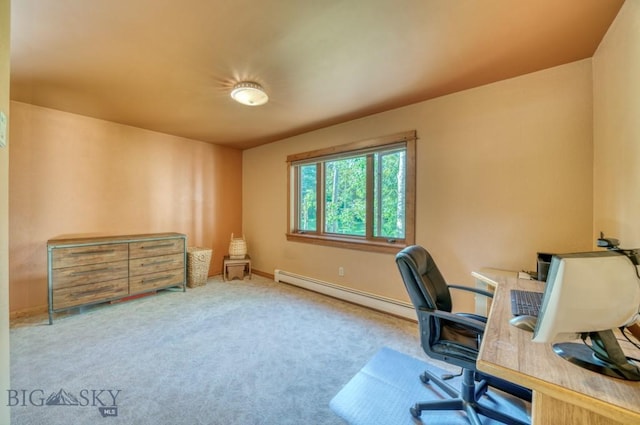 8799 Huffman Ln, Bozeman, MT 59715 - carpeted home office featuring baseboard heating and baseboards