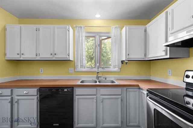 2020 S Rouse Unit 7, Bozeman, MT 59715 - kitchen with electric stove, dishwasher, custom range hood, light countertops, and recessed lighting
