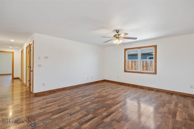 616 W Adams St, Three Forks, MT 59752 - spare room featuring a ceiling fan, wood finished floors, and recessed lighting