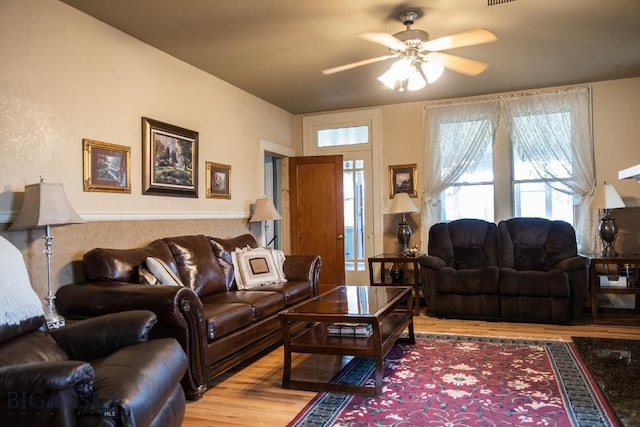 300 Holmes, Butte, MT 59701 - living area with wood finished floors and a ceiling fan