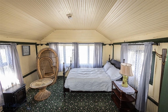 300 Holmes, Butte, MT 59701 - carpeted bedroom featuring vaulted ceiling and wooden ceiling