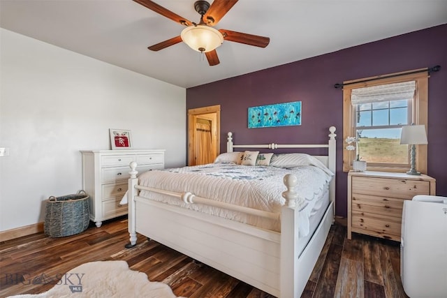 219 Rolling Glen Ranch Loop, Three Forks, MT 59752 - bedroom with dark wood-type flooring and ceiling fan